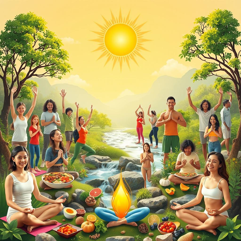 An inspiring and holistic representation of integral life, capturing the balance between mind, body, and spirit