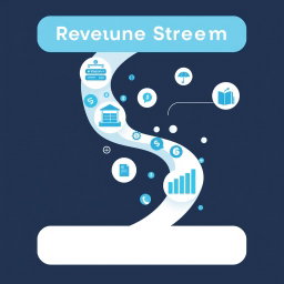 A visually appealing representation of a revenue stream, incorporating elements for subscription fees, premium features, and transaction fees