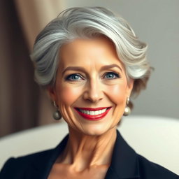 A stunning 60-year-old woman, exuding beauty and grace