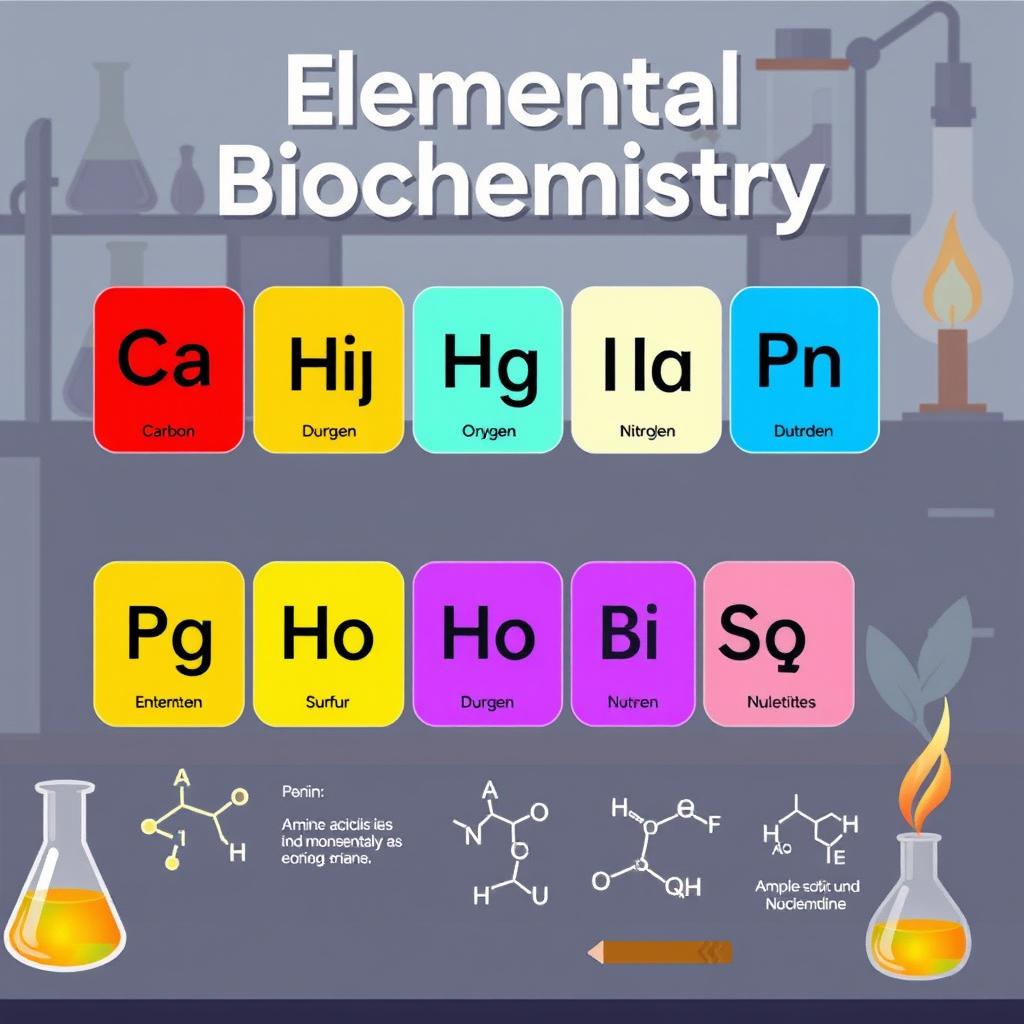 An informative and visually appealing illustration that captures the essence of elemental biochemistry