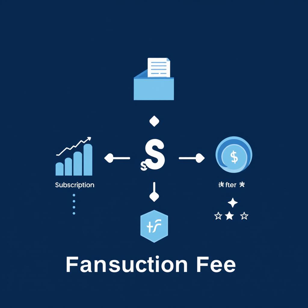 A visually appealing representation of a revenue stream, showcasing subscription fees, premium features, and transaction fees