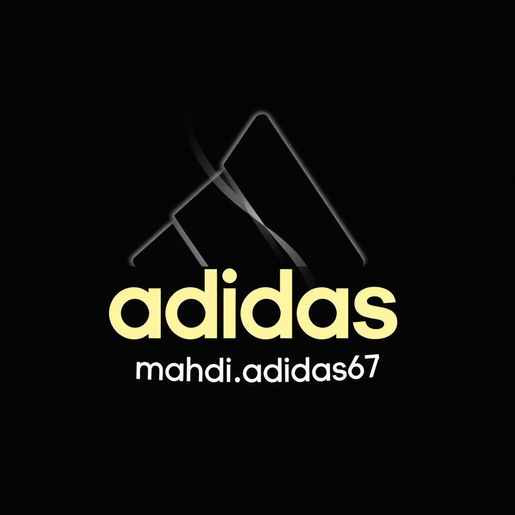 A logo design featuring the iconic Adidas emblem prominently displayed at the center