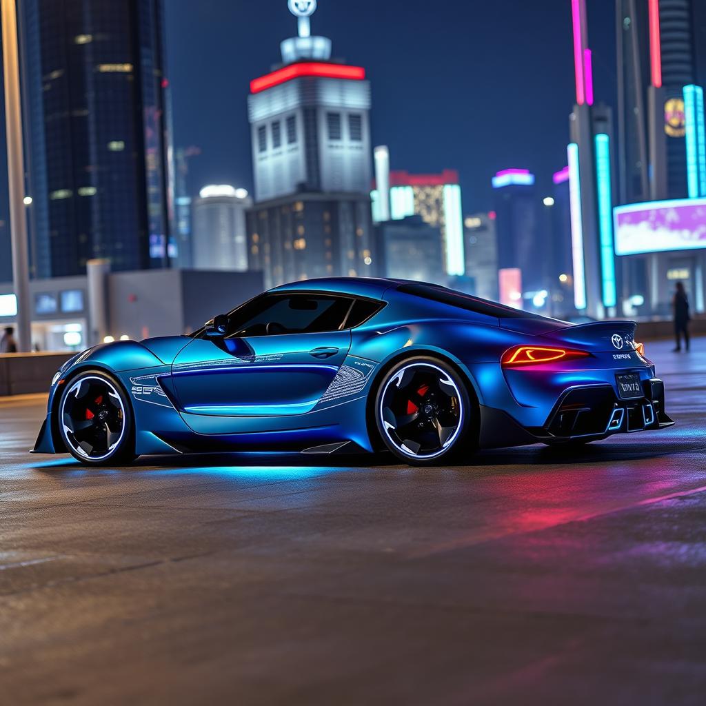 A futuristic Toyota Supra MK4 designed for the year 2099