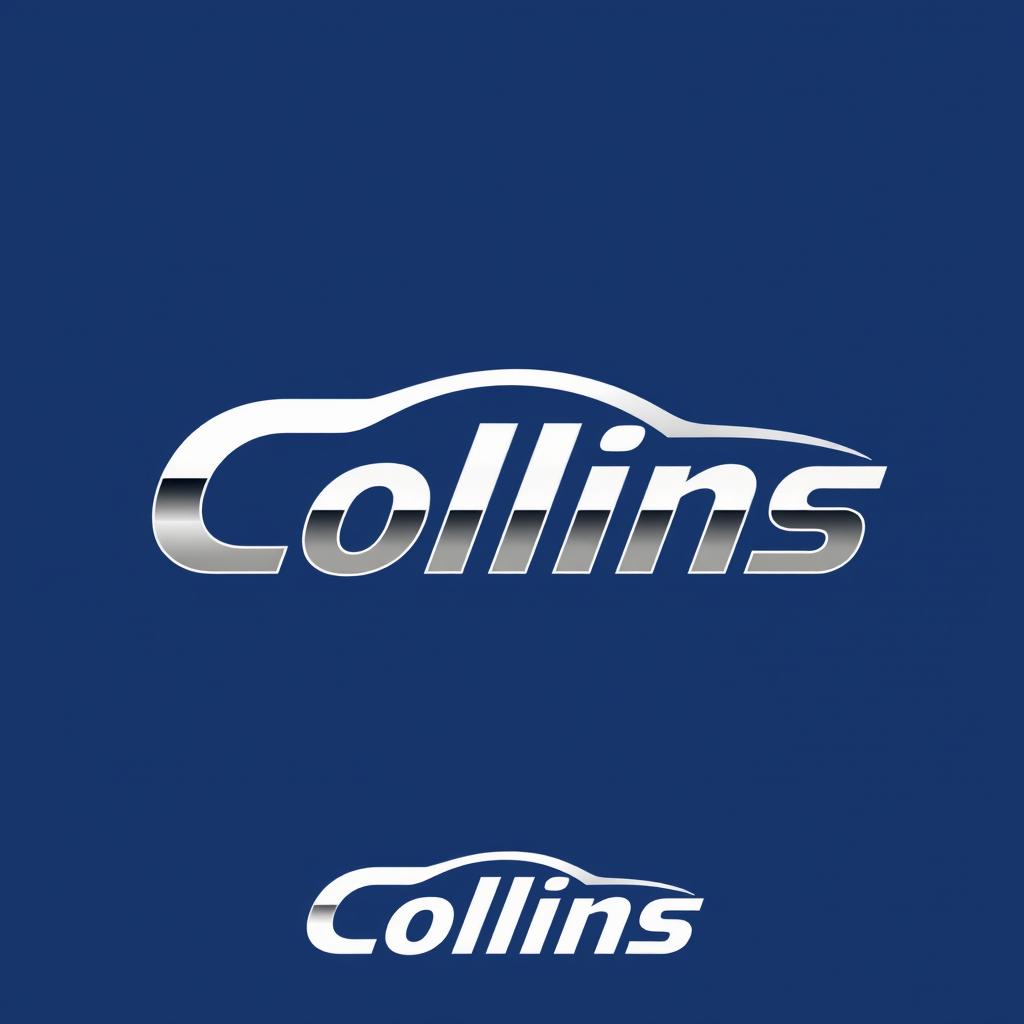 A sleek and modern logo design for a car company named 'Colins'