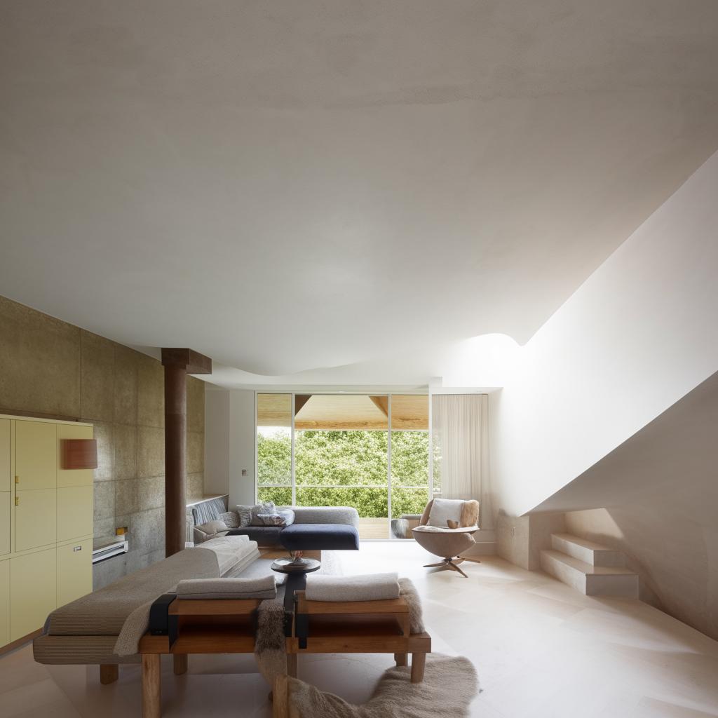 A living room situated on the top floor, encompassing architectural elements from the design represented in the provided link.