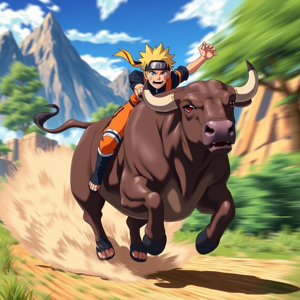 Naruto Uzumaki’s Epic Bull Ride Adventure