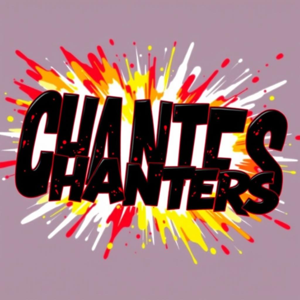 An artistic representation of the word "ChanterS" displayed in a striking and dynamic style, with cool text in bold, edgy black and vibrant red colors