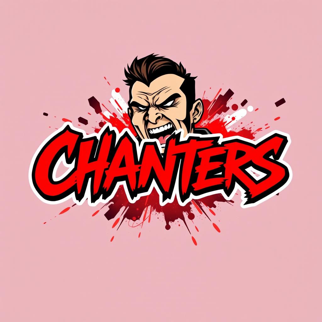 An edgy design featuring the word 'ChanterS' in a bold, graffiti-style font, using a striking black and red color scheme