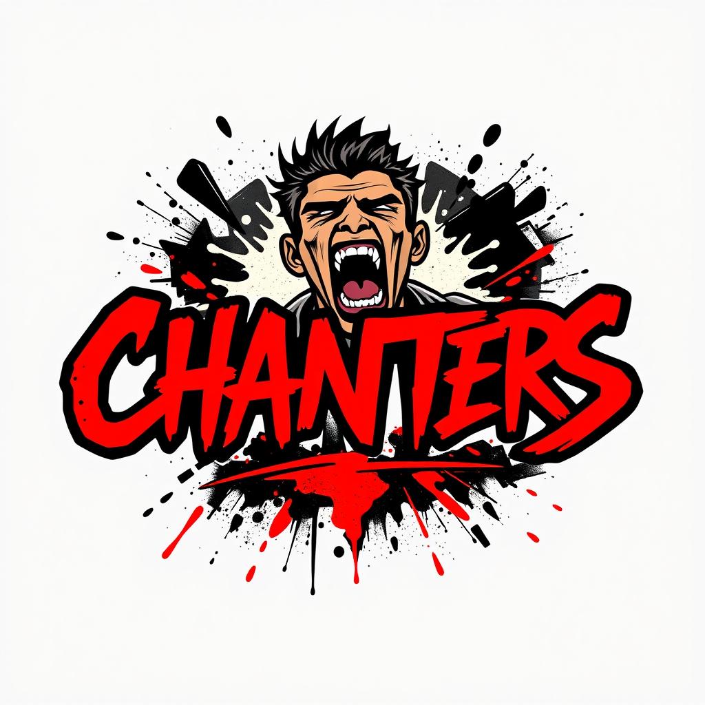 An edgy design featuring the word 'ChanterS' in a bold, graffiti-style font, utilizing a striking black and red color scheme