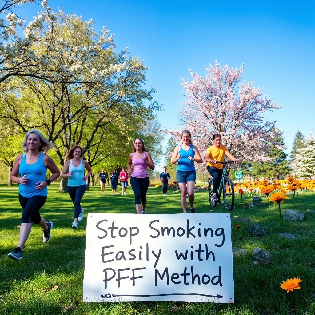 A visual representation of a motivational and supportive environment to help individuals quit smoking through the "PFF Method"