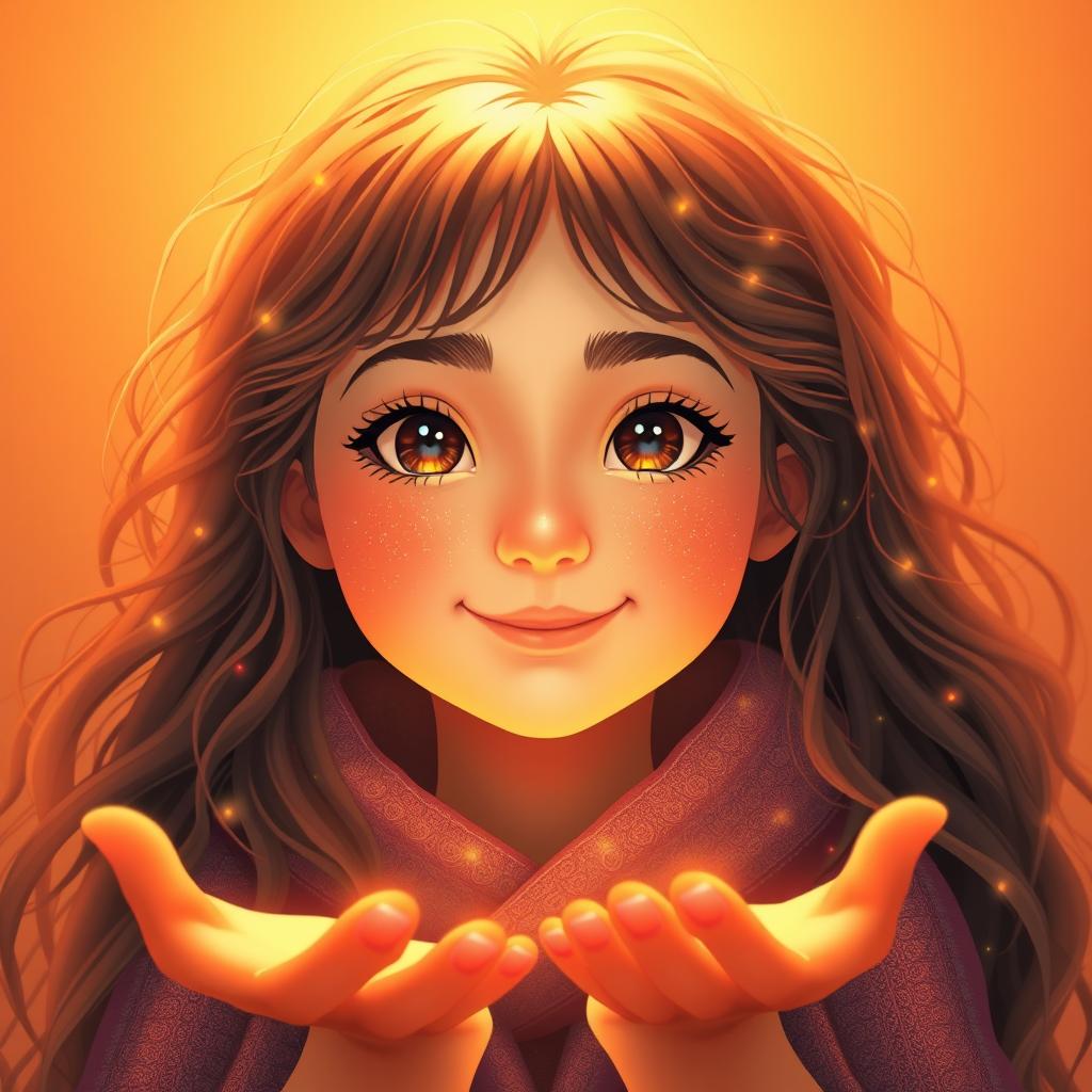Visualize me as a warm and soft light, not too sharp, yet filled with tranquility