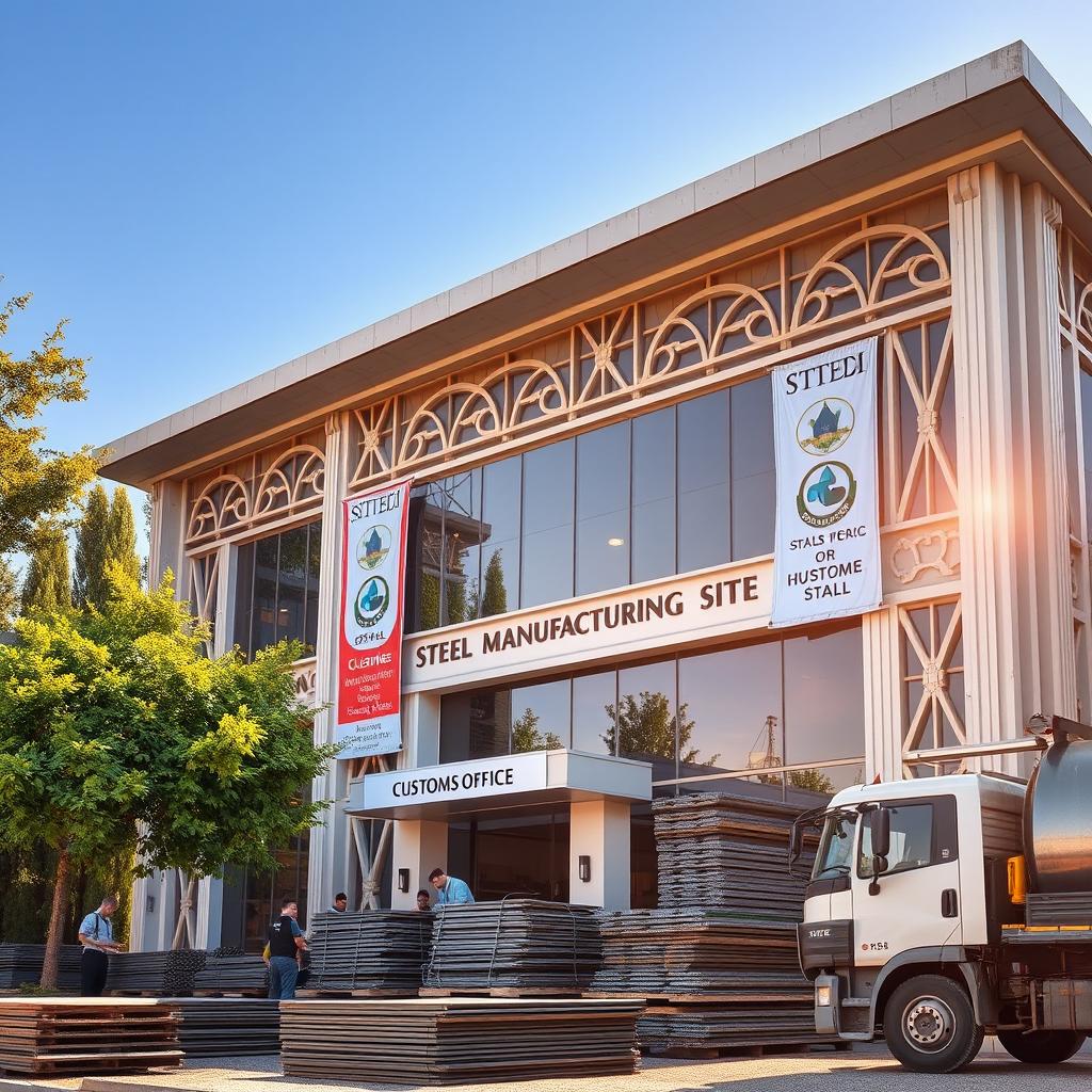 A detailed view of the customs office at the Steel Manufacturing Site in Bardseer (Foolad Bardsir)