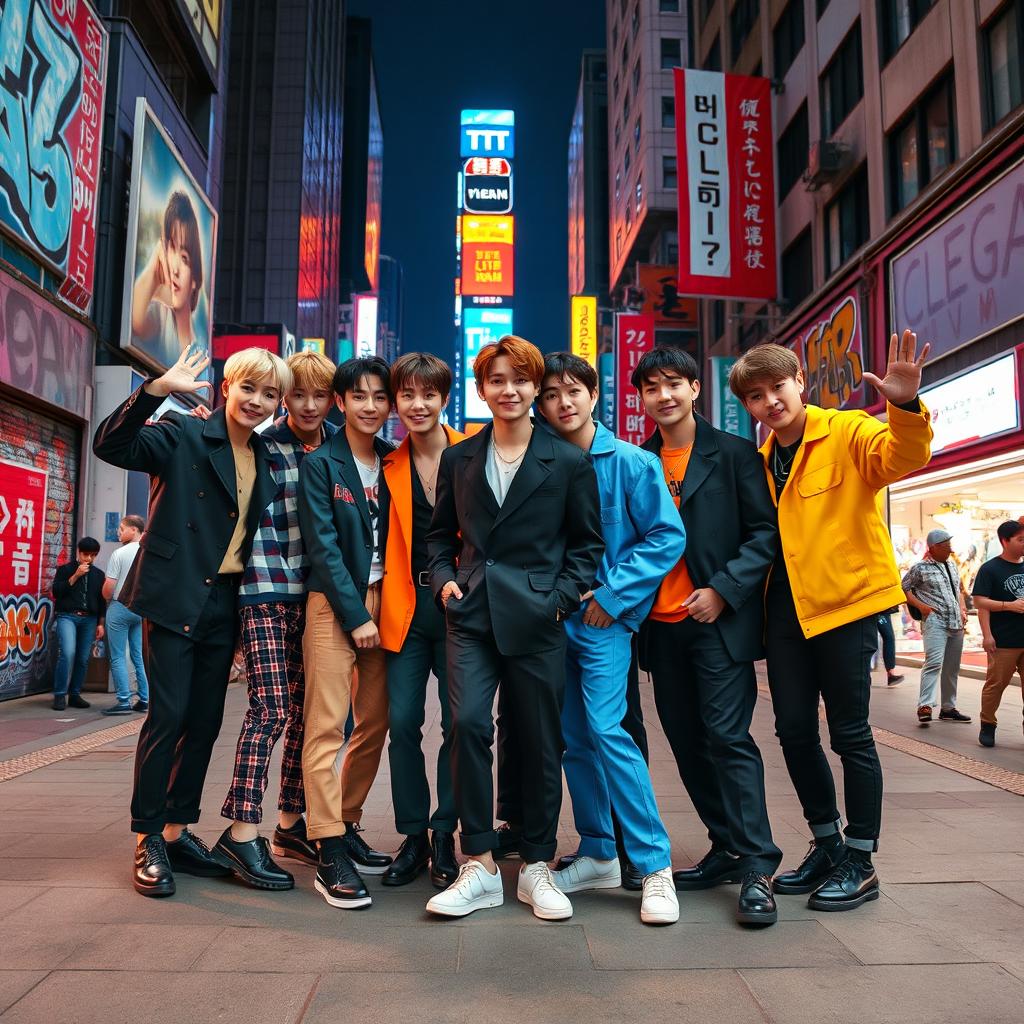 Vibrant BTS: Colorful Group Shot