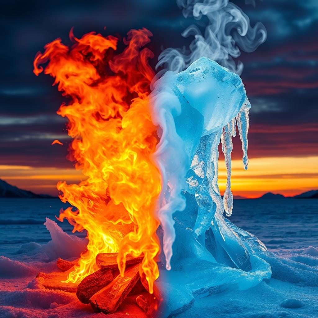 Fire and Ice: A Stunning Visual Balance of Elements