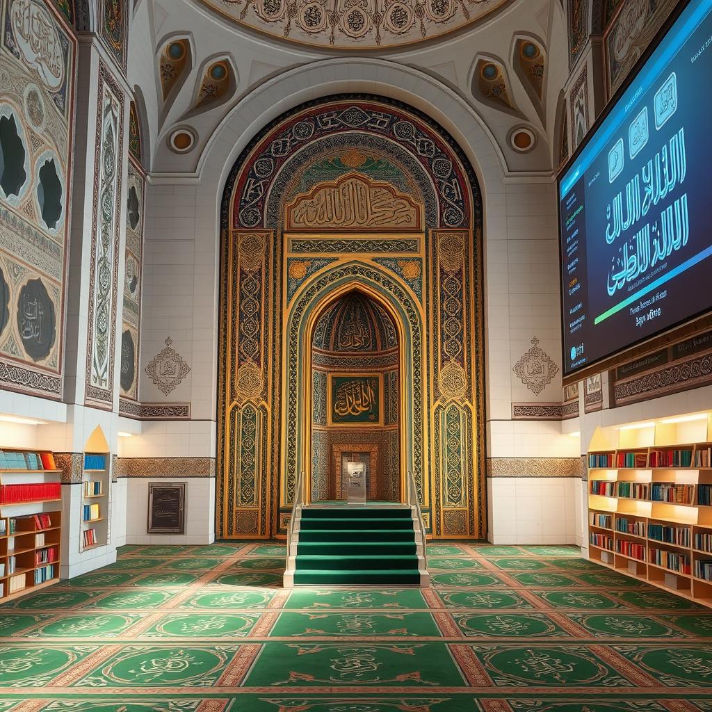 A stunning interior view of a mosque wall