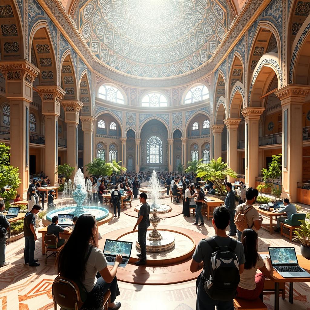 A futuristic Iranian computer school set in the next hundred years, inspired by the stunning architecture of Isfahan mosques
