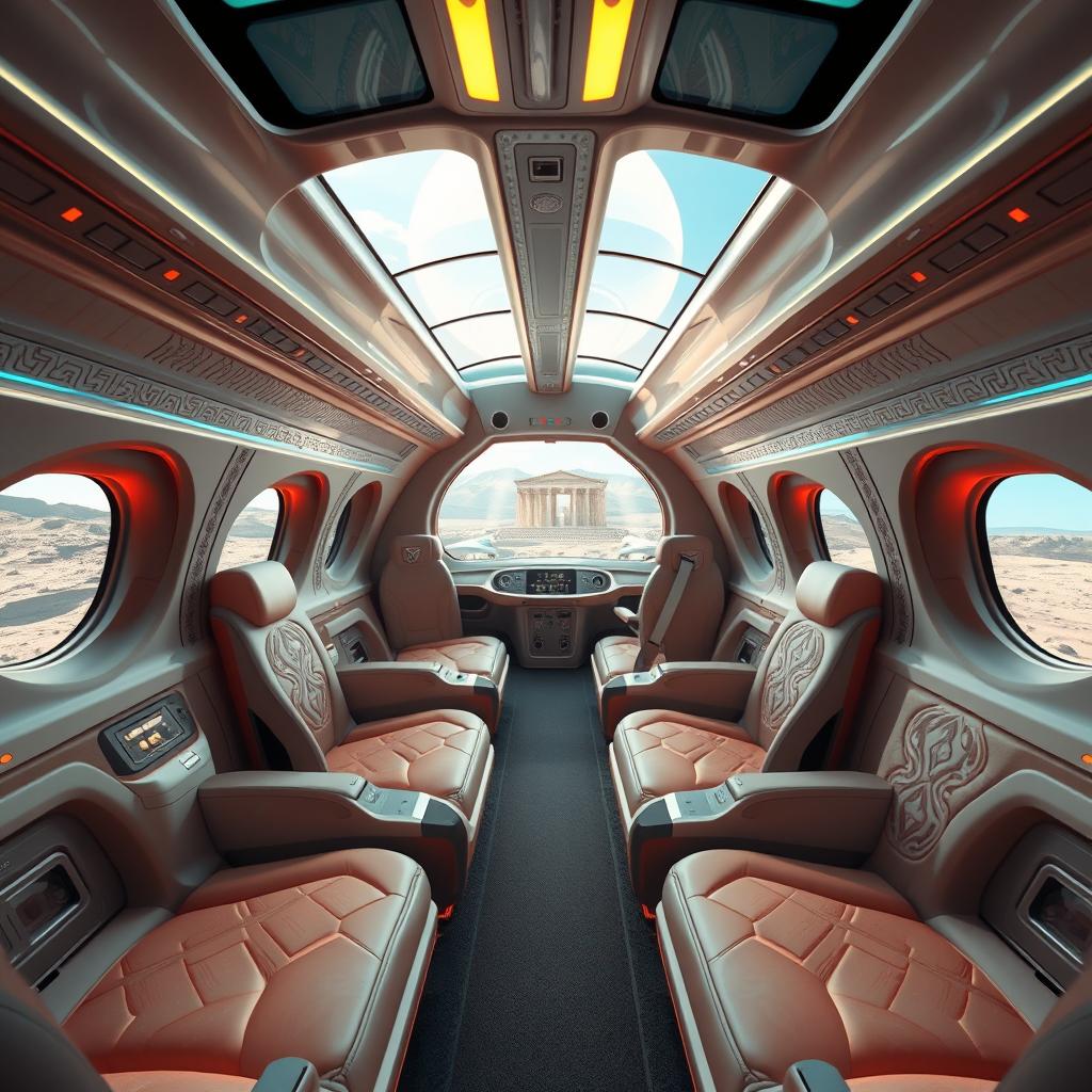 A futuristic Iranian aircraft set in the next hundred years, inspired by the grandeur of Persepolis with intricate Persian architecture and motifs