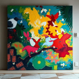 A realistic representation of the painting, featuring vibrant colors and detailed textures that capture the essence of the original artwork