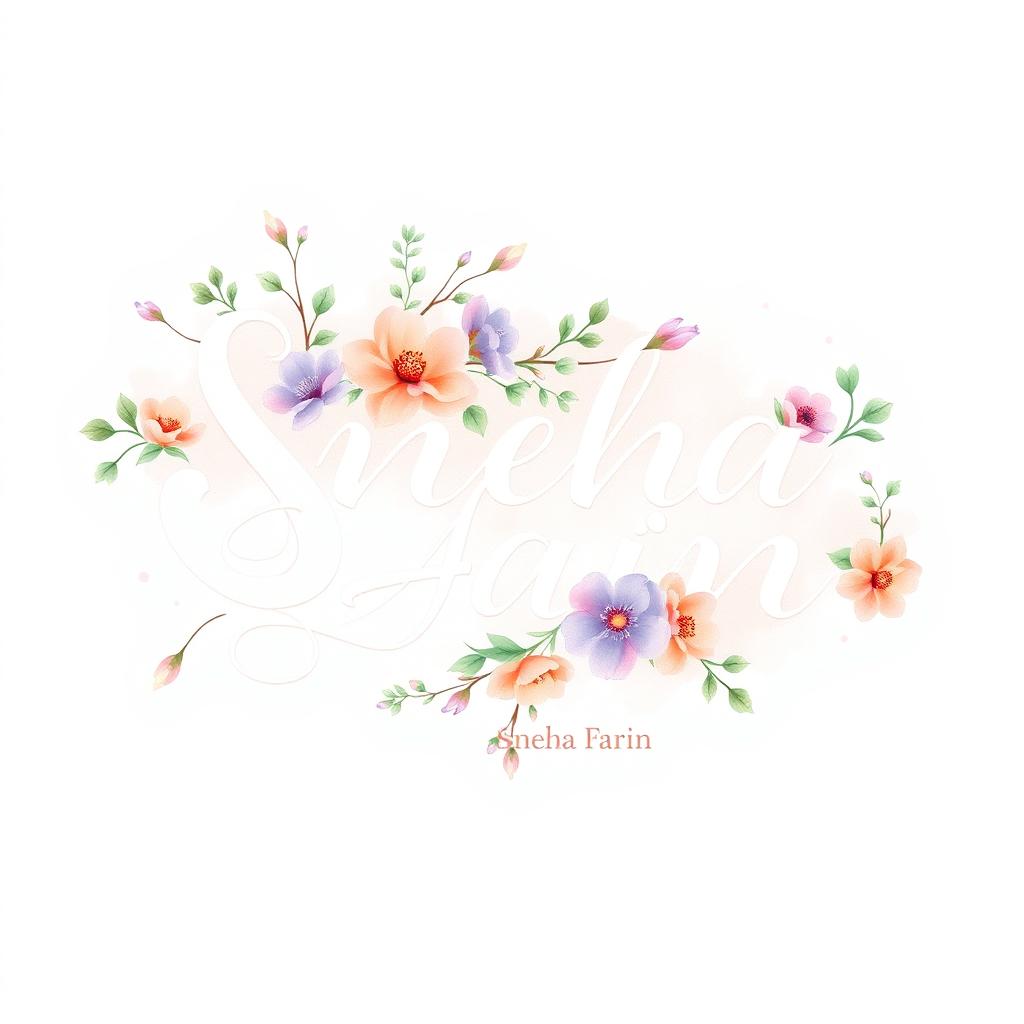 A beautifully designed typography featuring the name 'Sneha Farin' in an elegant and artistic style