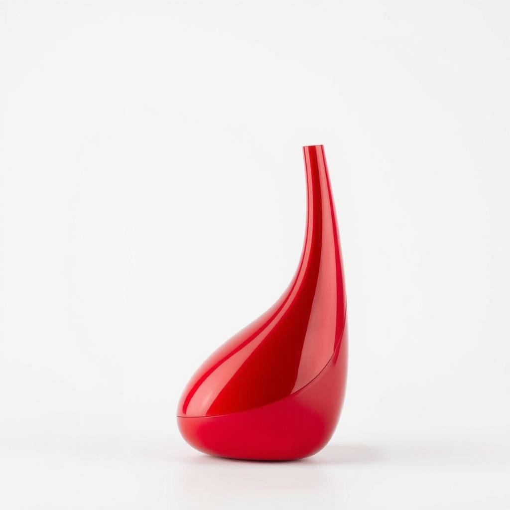 A pristine product presentation focusing on a sleek, high-quality item with an enhanced vibrant red color, set against a completely neutral white background