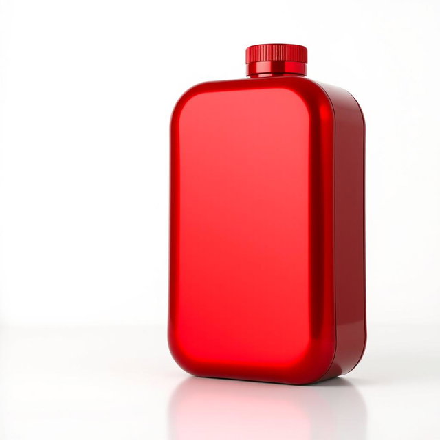 A sleek, high-quality product displayed with an enhanced vibrant red color, completely isolated on a professional white background