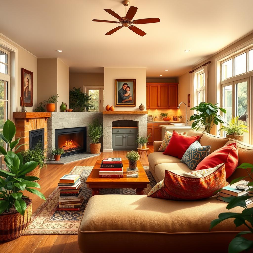A beautifully detailed interior of a cozy, inviting home