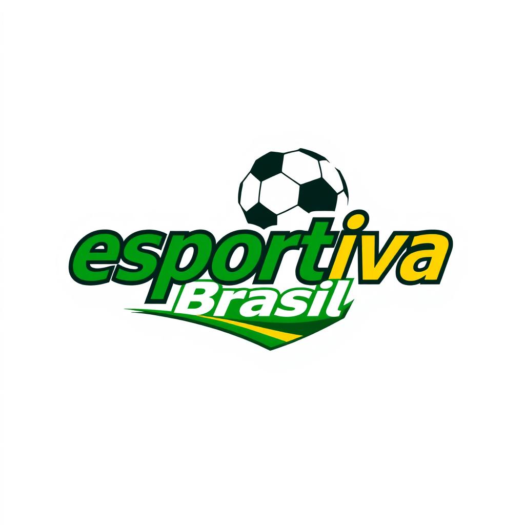 A modern and dynamic logo design for a brand named 'esportivaBrasil'
