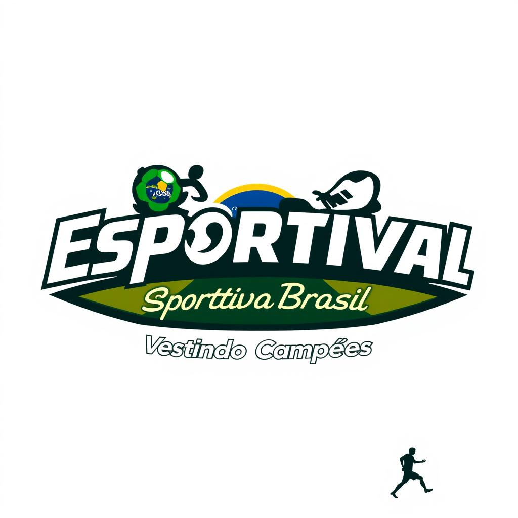 A logo design for "EsportivaBrasil" featuring a dynamic and sporty aesthetic
