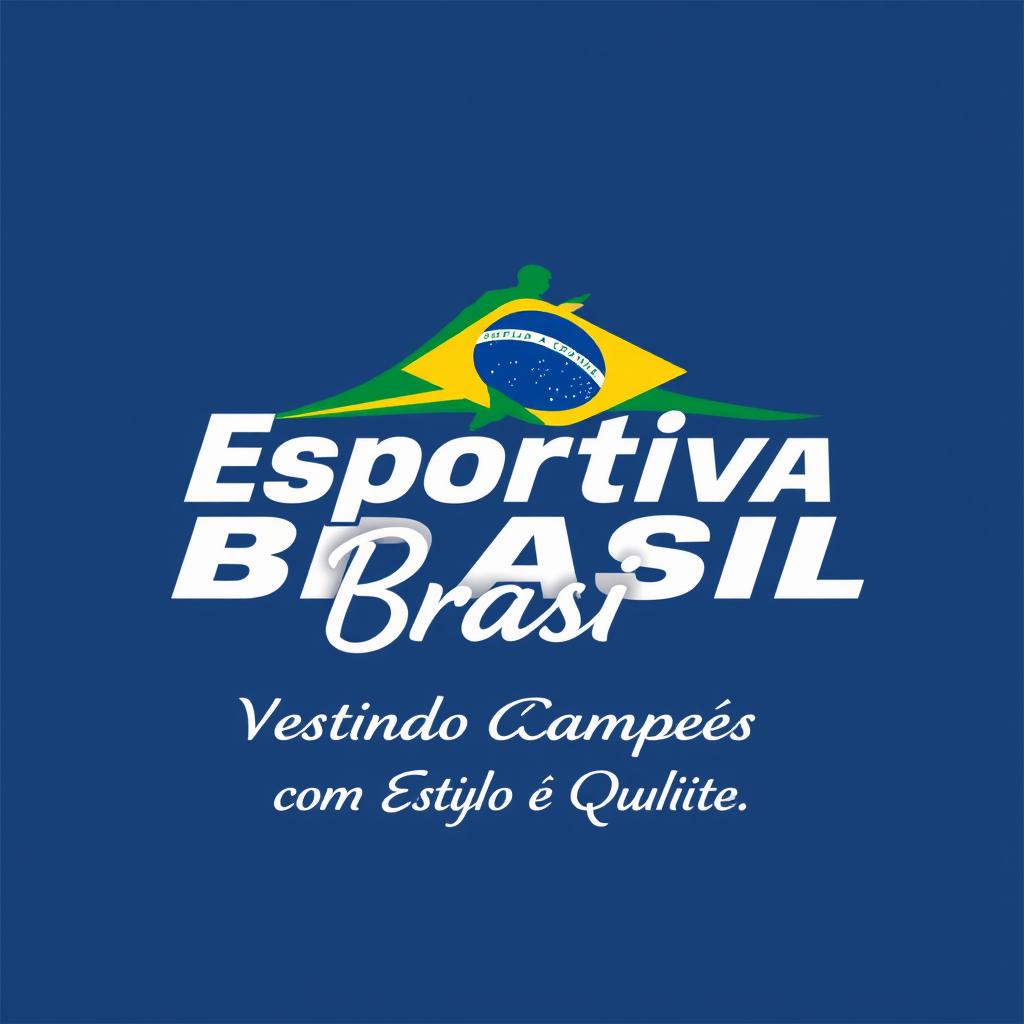 A logo design for a brand named 'Esportiva Brasil' featuring the slogan 'Vestindo Campeões com Estilo e Qualidade'