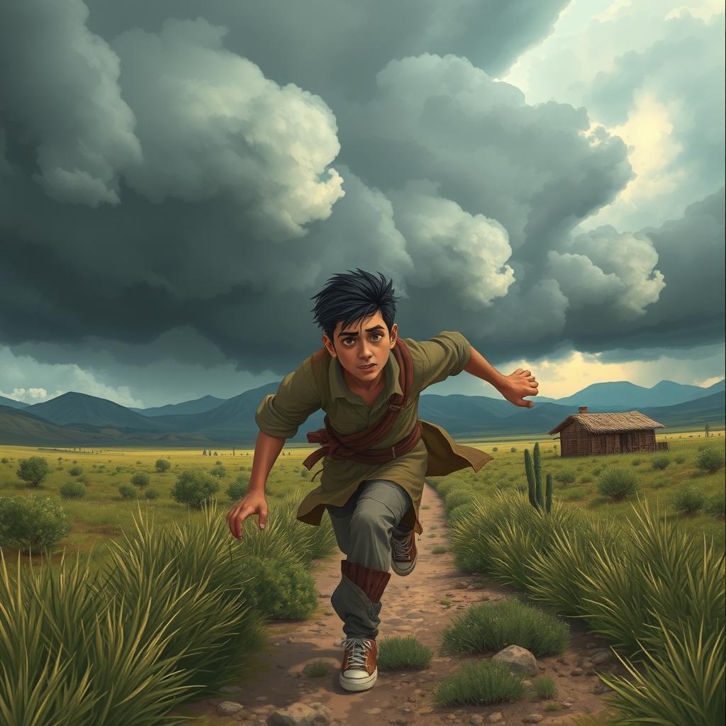A worried young man named Pirooz is running from the vast Hiran plain towards his home