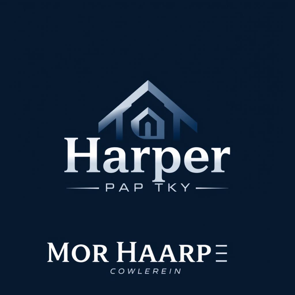 A modern and sophisticated logo design for a construction company named 'Mor Harper'