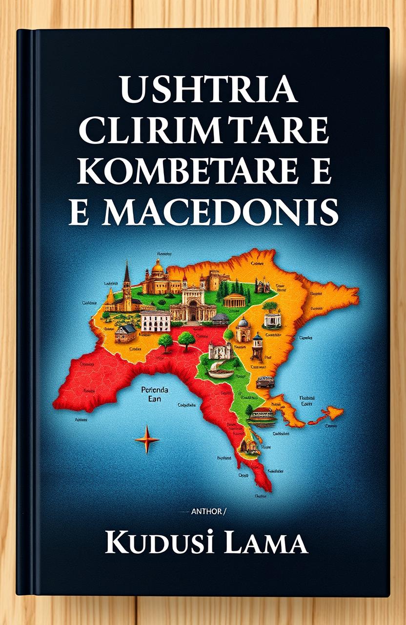 A striking book cover featuring the title 'Ushtria Clirimtare Kombetare e Macedonis' prominently displayed at the top in bold, elegant typeface