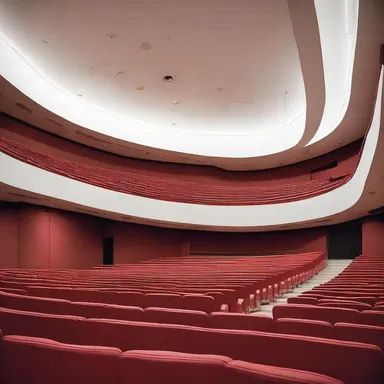 The new theater building features a modern and amphitheatrical design.
