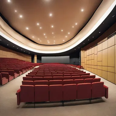 The new theater building features a modern and amphitheatrical design.
