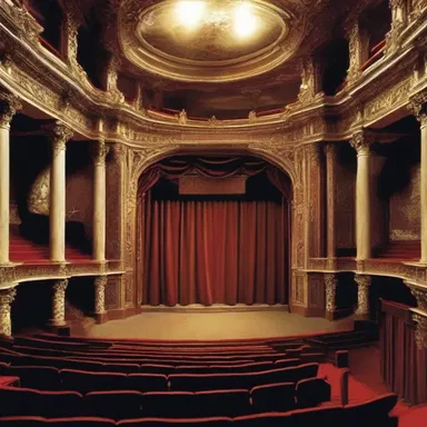 The author described the amphitheatrical theater in great detail, set as the backdrop for a crucial scene in the novel.