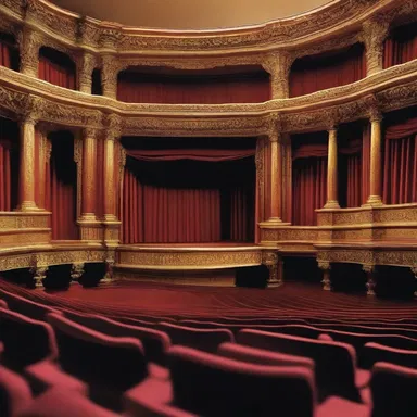 The author described the amphitheatrical theater in great detail, set as the backdrop for a crucial scene in the novel.