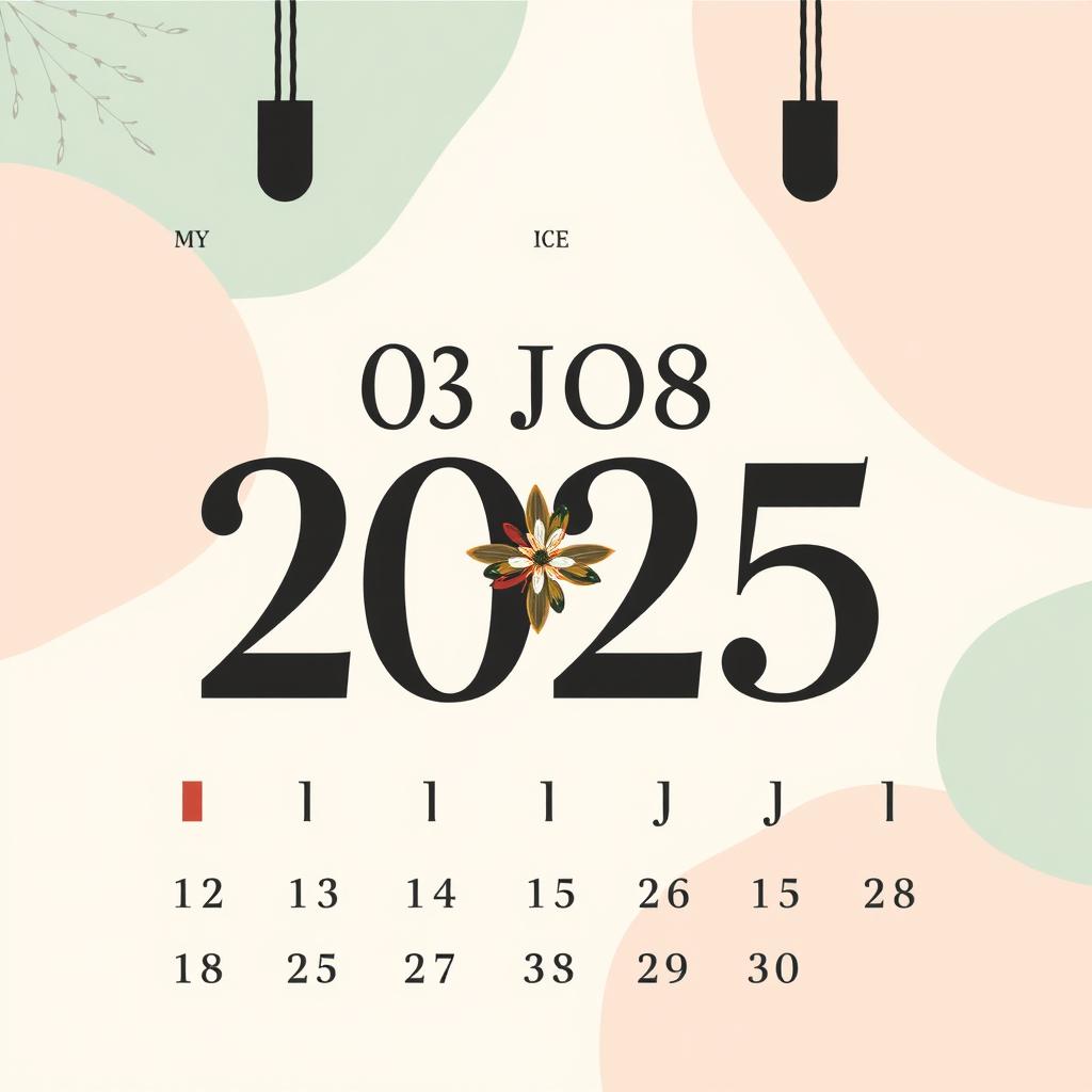 A beautifully designed and modern calendar with the date prominently displayed as 03