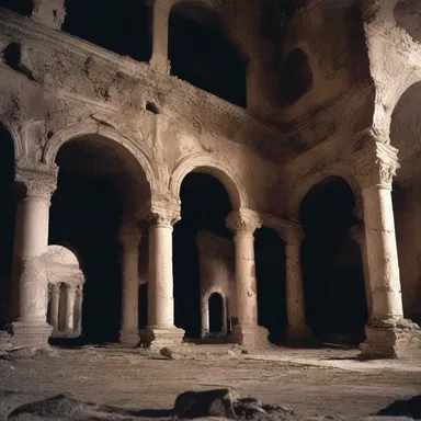 The horror film had a suspenseful climax scene set in the abandoned and eerie amphitheatrical ruins.