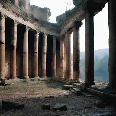 The horror film had a suspenseful climax scene set in the abandoned and eerie amphitheatrical ruins.