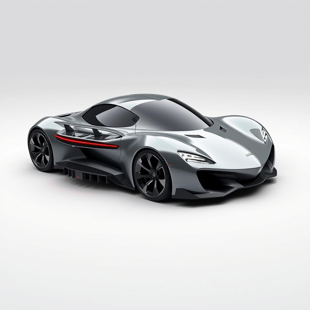 A highly detailed 3D model of a futuristic sports car inspired by the design of the RX7 FD, as if it was created in the present day