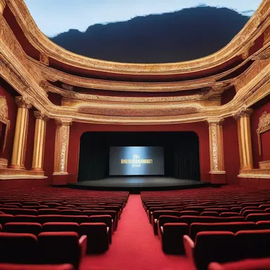The premiere of the highly anticipated movie was held in an amphitheatrical theater, attended by numerous celebrities.