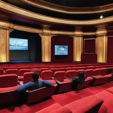 The premiere of the highly anticipated movie was held in an amphitheatrical theater, attended by numerous celebrities.