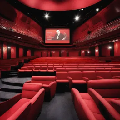 The premiere of the highly anticipated movie was held in an amphitheatrical theater, attended by numerous celebrities.