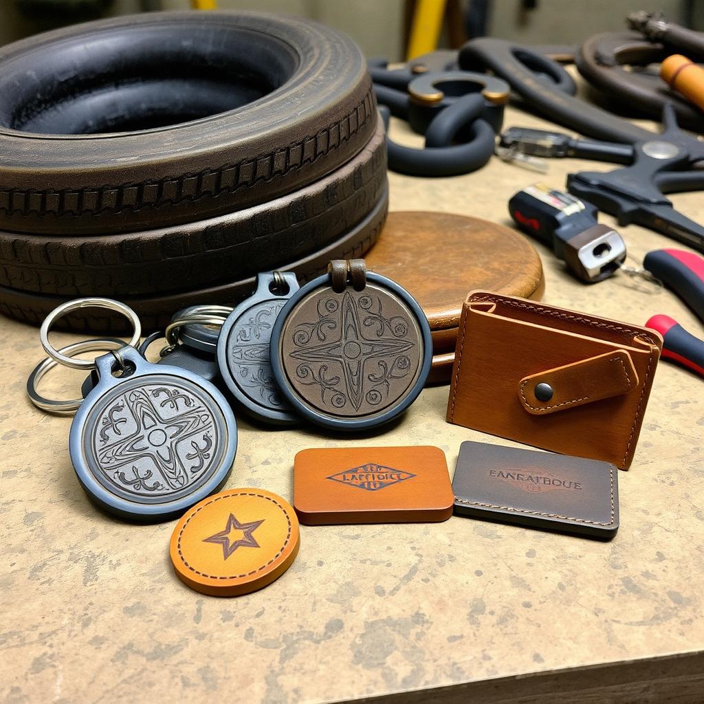 Unique and creative upcycled souvenirs made from discarded tire interiors from bike or tricycle repair shops in Caloocan