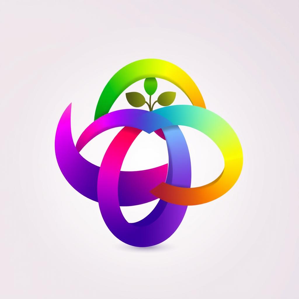 An innovative political party symbol, combining elements of unity and progress, with intertwining shapes representing diversity and collaboration