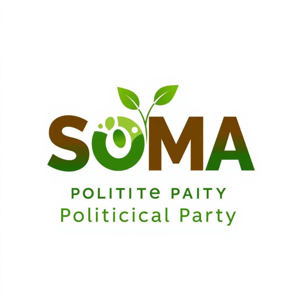 A political party logo featuring the word 'SOMA' prominently displayed in bold, modern typography