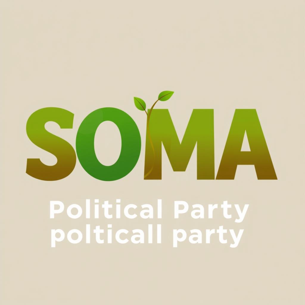 A political party logo featuring the word 'SOMA' in bold, contemporary lettering
