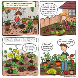 A comic strip focusing on agricultural issues related to gardening