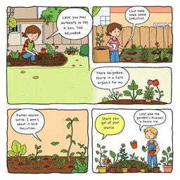 A comic strip focusing on agricultural issues related to gardening