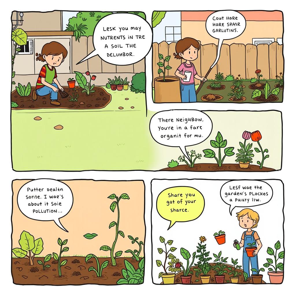 A comic strip focusing on agricultural issues related to gardening